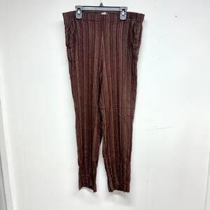 ISABELLA BIRD Women Vintage Retro Comfort Striped Brown & Red Pants Size SP